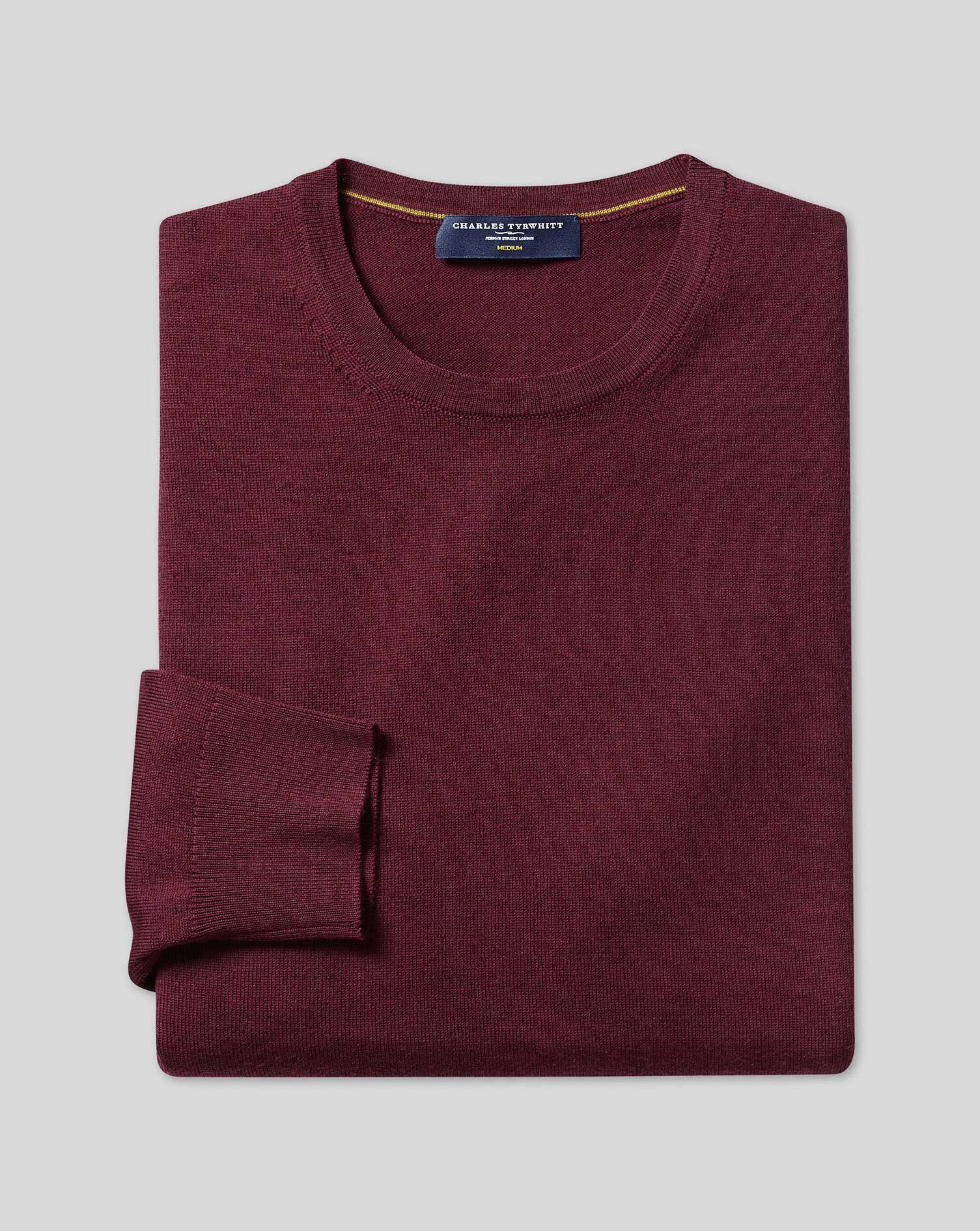 burgundy crew neck jumper