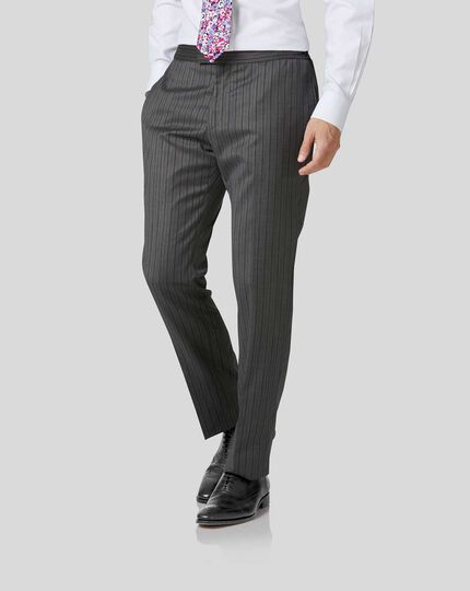 Abruzzomaster Morning Suits Class Striped Pants for Tailcoat Groom Tuxedos 3 Pieces Wedding Suit for Men Dinner Suit