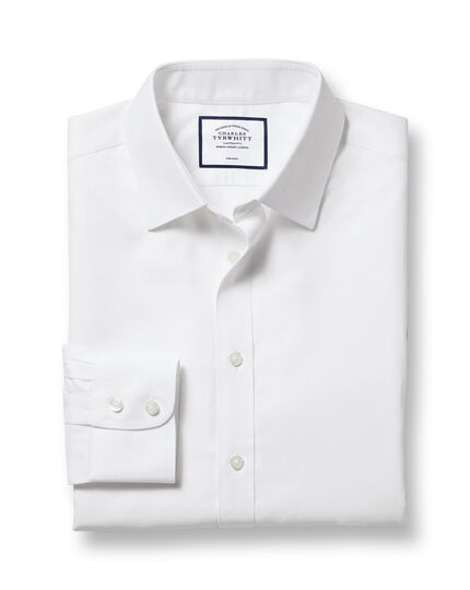 Classic Collar Non-Iron Twill Shirt - White | Charles Tyrwhitt