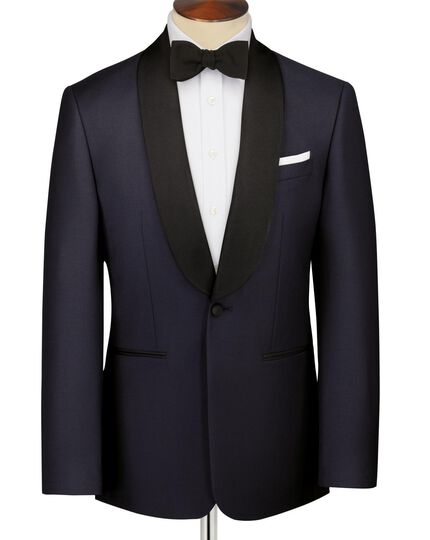 Midnight blue slim fit shawl collar tuxedo suit | Charles Tyrwhitt