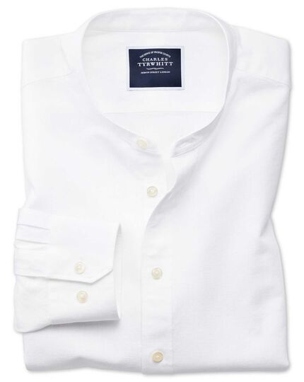 Slim fit collarless white shirt | Charles Tyrwhitt