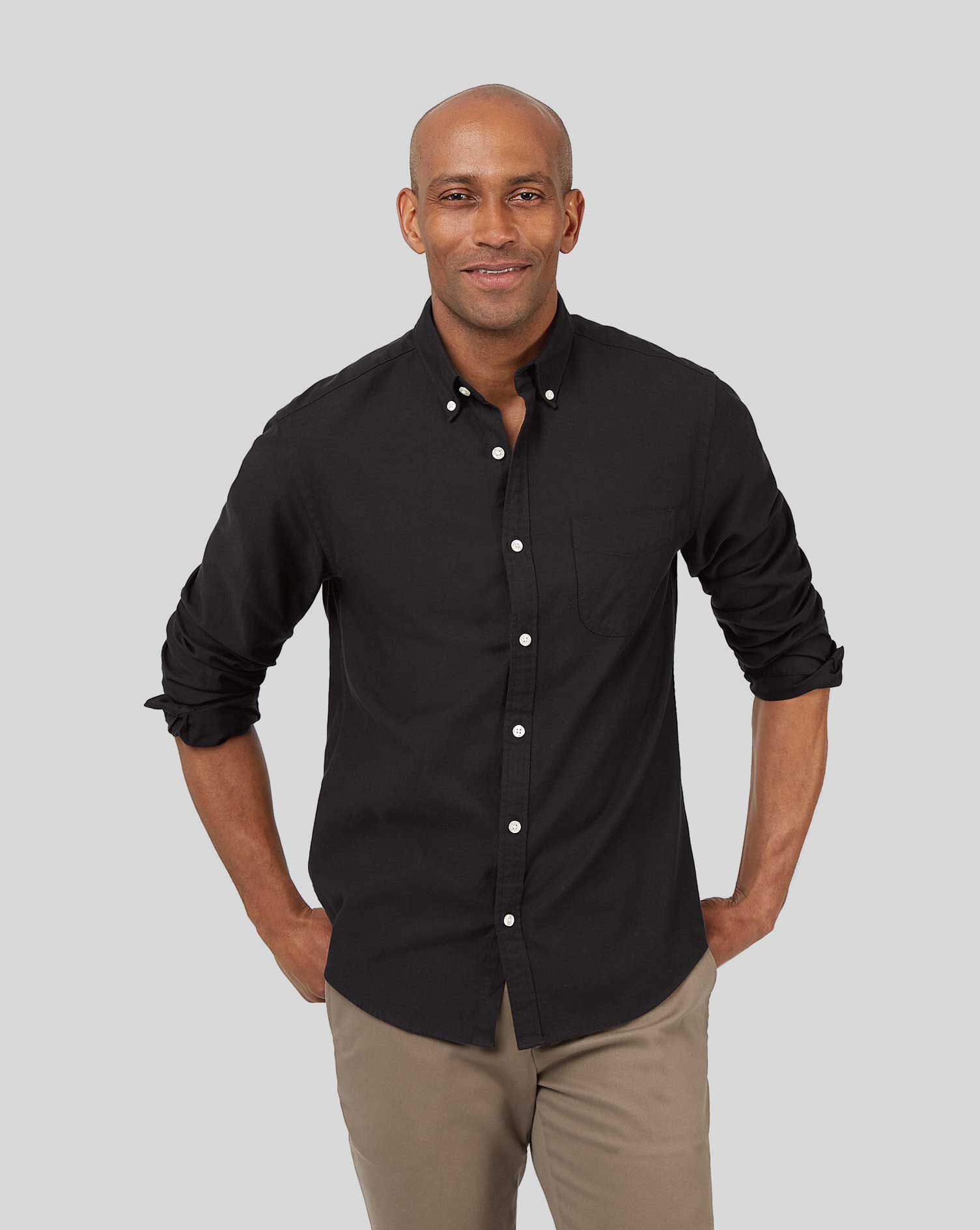 button down shirt black