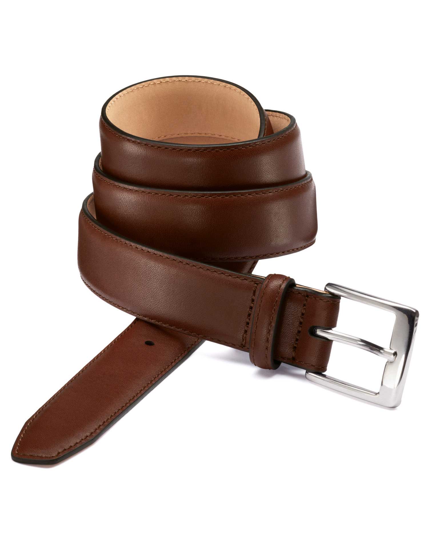 Brown leather formal belt | Charles Tyrwhitt